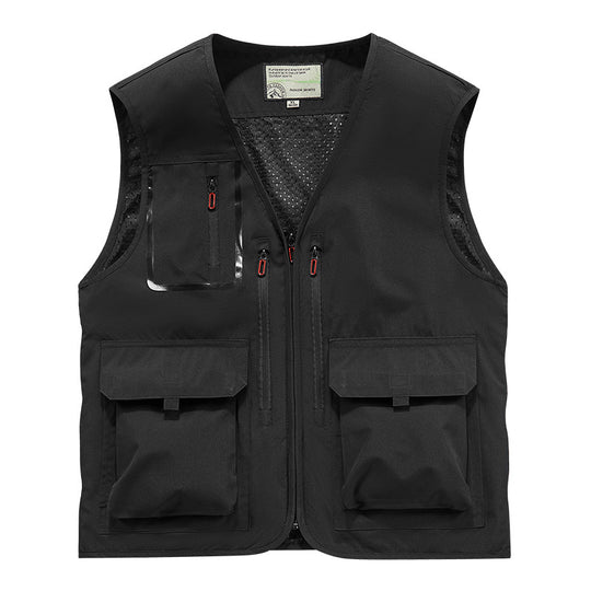 Herren Multifunktionale Outdoor-Utilityweste mit Mesh-Innenfutter und Mehrfach-Taschen Shop Nory