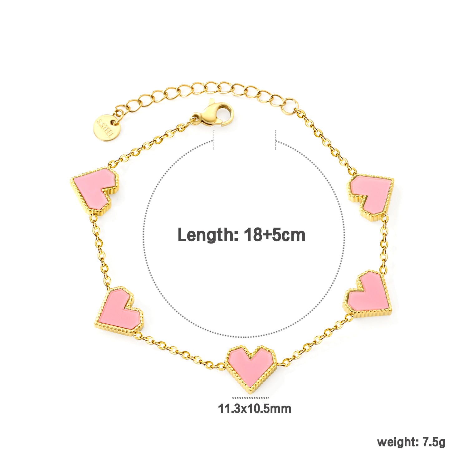 Damen Armband mit herzförmigen Elementen und elegantem Design Shop Nory