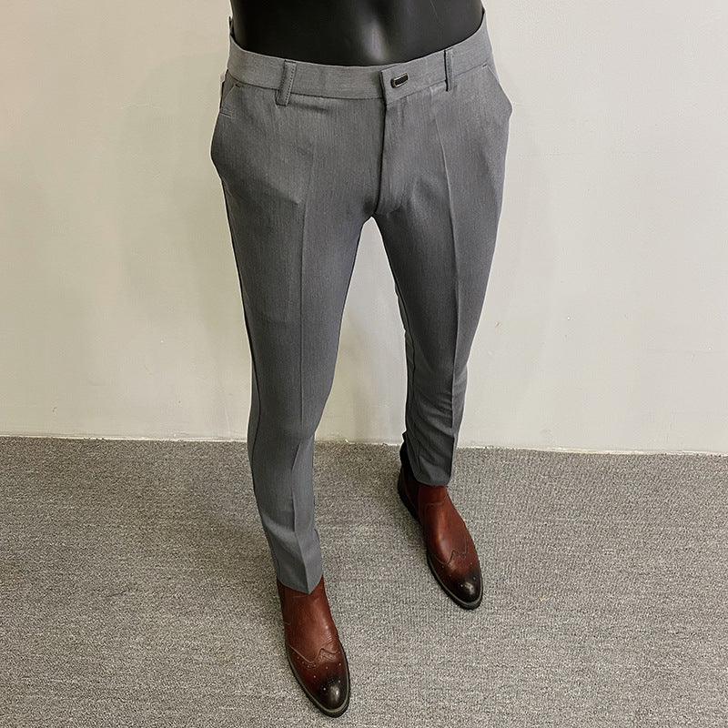 Herren taillierte Chino-Anzughose mit Bügelfalte, Stretchkomfort und verdecktem Hakenverschluss Shop Nory