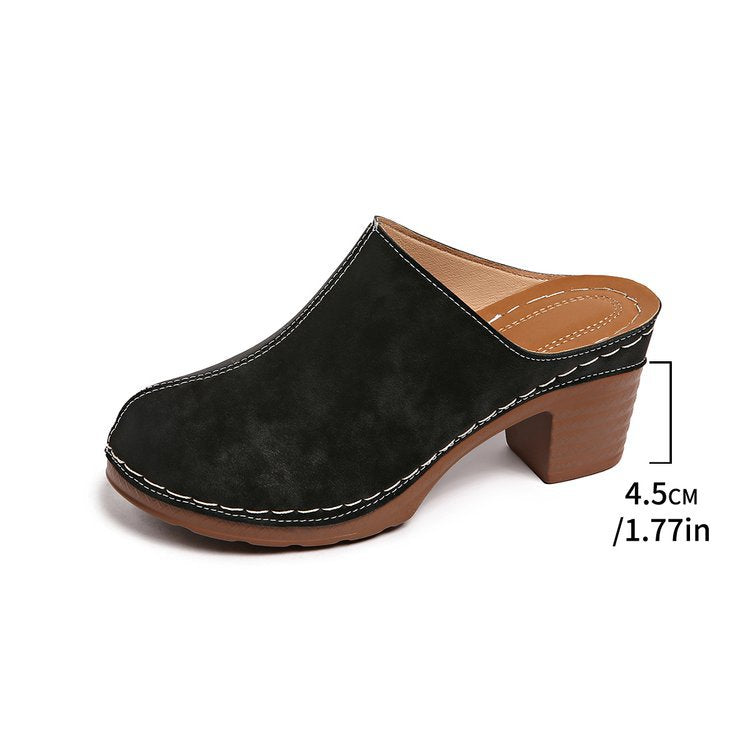 Damen Komfortable Clogs mit blockförmigem Absatz