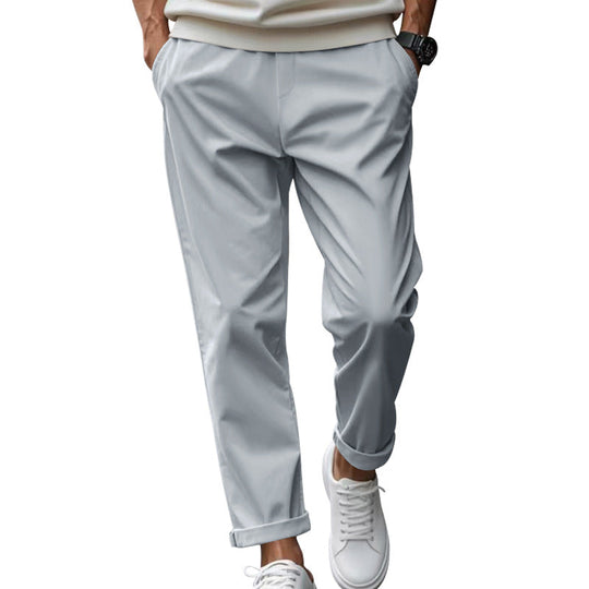 Herren elegante Chino-Hose mit bequemem Bund und modischem Schnitt