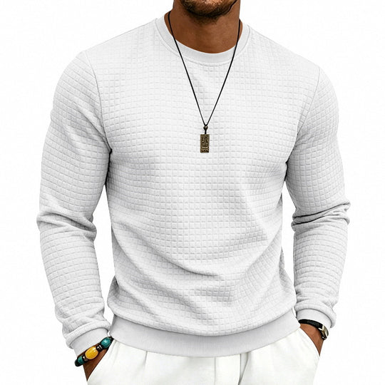 Herren Strukturiertes Rundhals-Sweatshirt mit Waffelstruktur und Rippbündchen Shop Nory