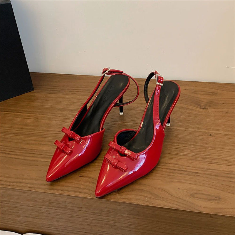 Damen elegante Slingback-Pumps mit Schleifenverzierung