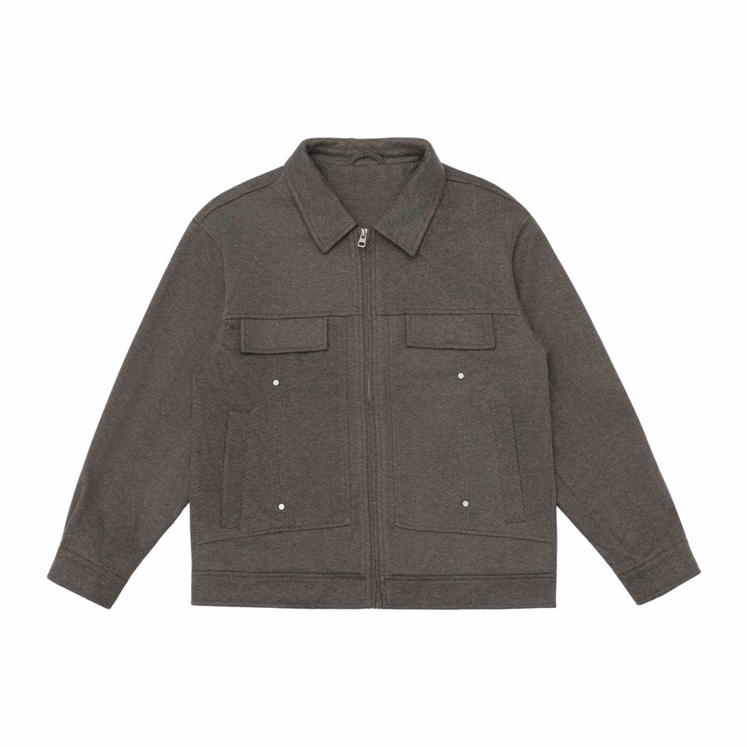Herren Wollmix‑Shacket mit Reißverschluss, Pattentaschen und kastiger Silhouette Shop Nory