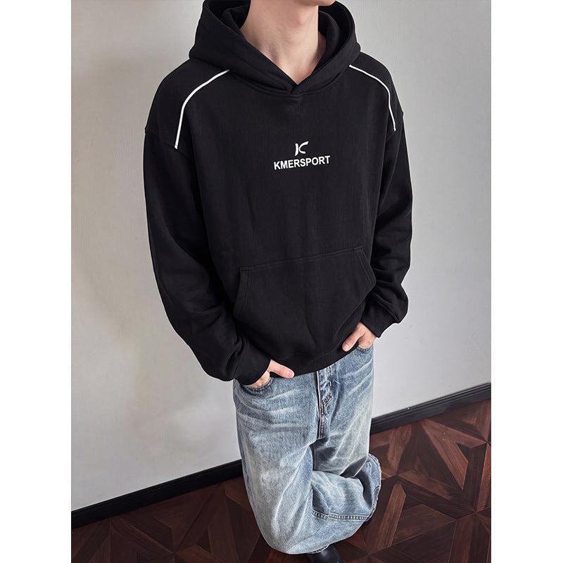 Herren Lässiger Kapuzenpullover im Sportstyle mit Kontrastpaspel und Kängurutasche Shop Nory