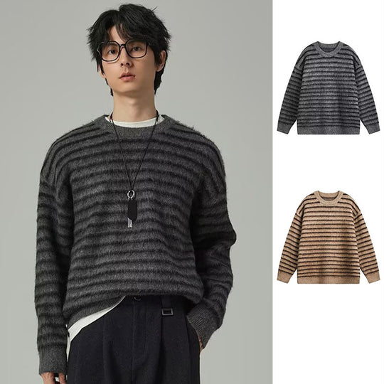 Damen Grobstrickpullover mit strukturiertem Streifenmuster Shop Nory