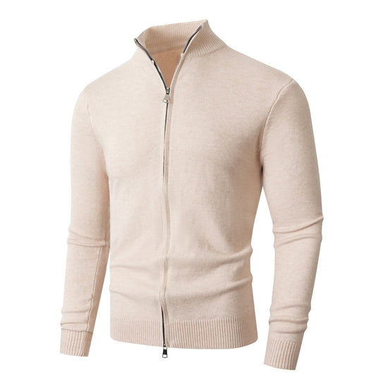 Herren Slim-Fit Feinstrick-Cardigan mit Zweifach-Reißverschluss und Stehkragen Shop Nory