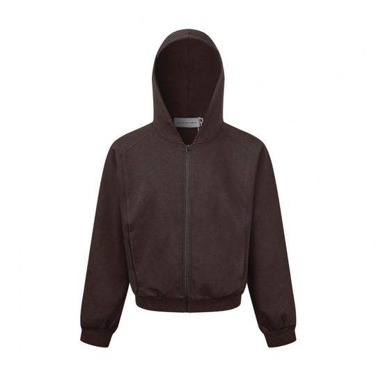 Unisex Kurz geschnittene Kapuzen-Zipjacke aus schwerem French-Terry mit elastischem Saum und Raglanärmeln Shop Nory