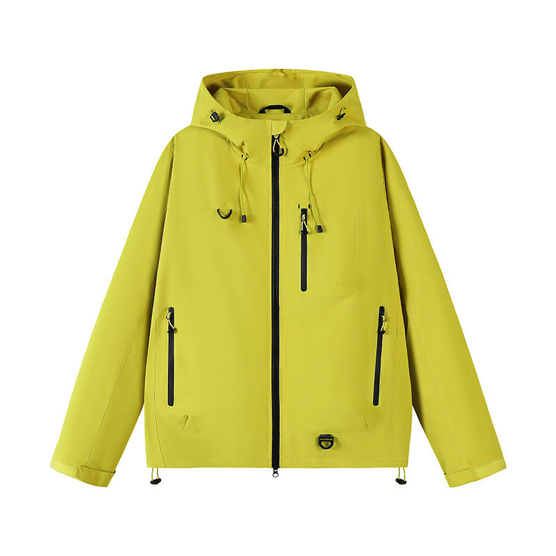 Damen technische Outdoor-Jacke mit Material und verstellbarem Kapuzensystem