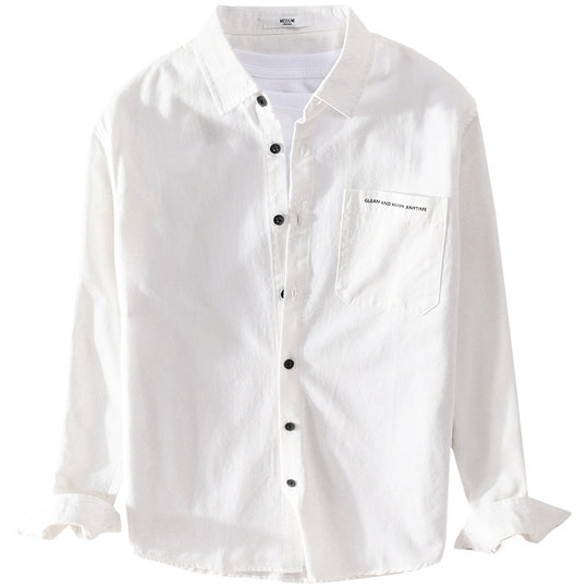 Herren Leichtes Baumwoll-Langarmhemd im Overshirt‑Stil mit Pattentasche und kontrastreichen Knöpfen Shop Nory