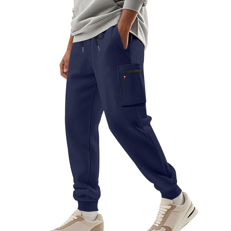 Herren Cargo-Jogginghose mit Reißverschluss-Cargotasche, elastischem Bund und geripptem Saum Shop Nory
