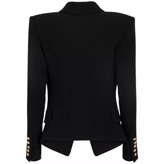 Damen Figurnaher Smokingblazer im Tailoring mit betonter Schulter und goldener Zierknopfleiste Shop Nory