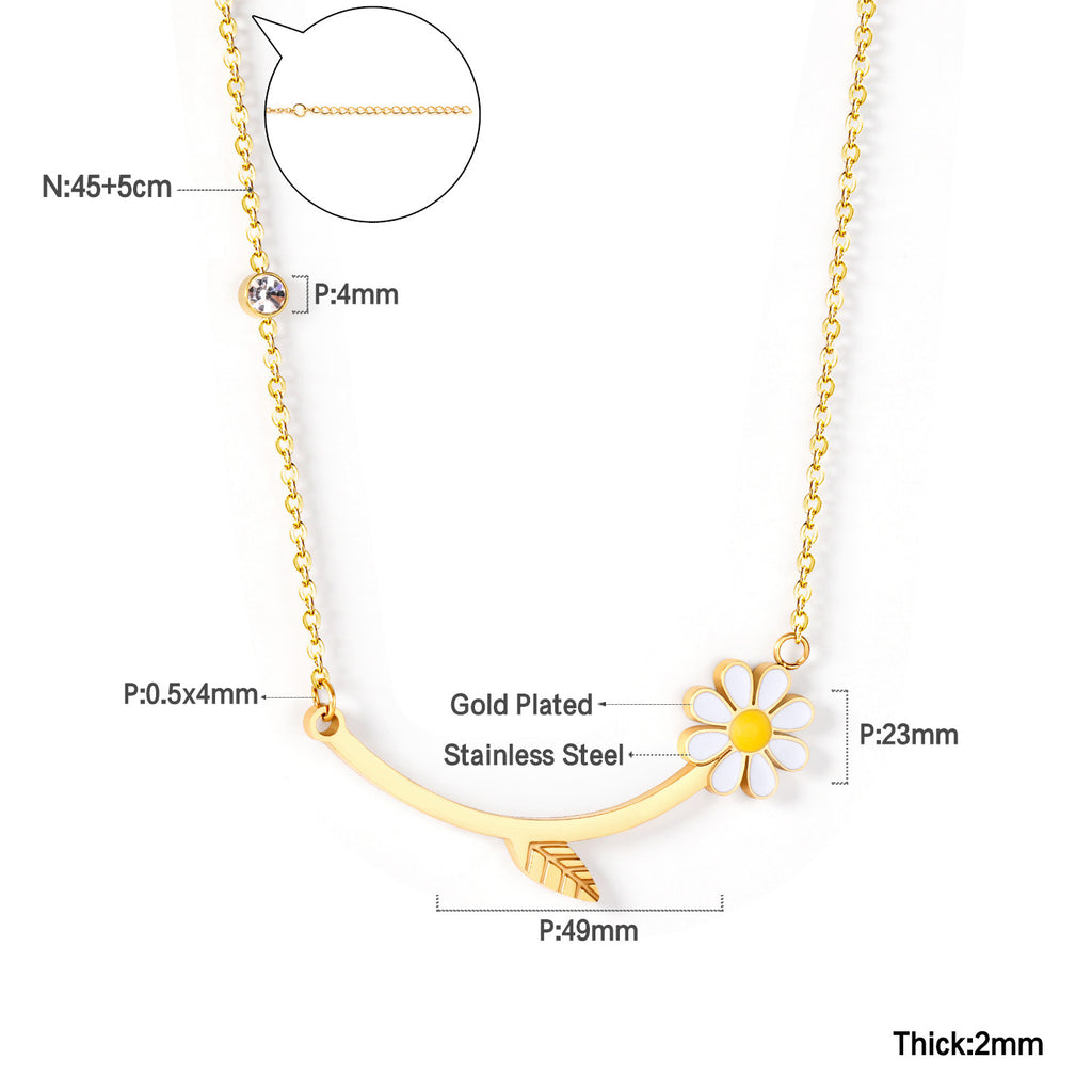 Damen schmückendes Armband mit verspieltem Margaritenmotiv und hochwertiger Edelstahloberfläche Shop Nory