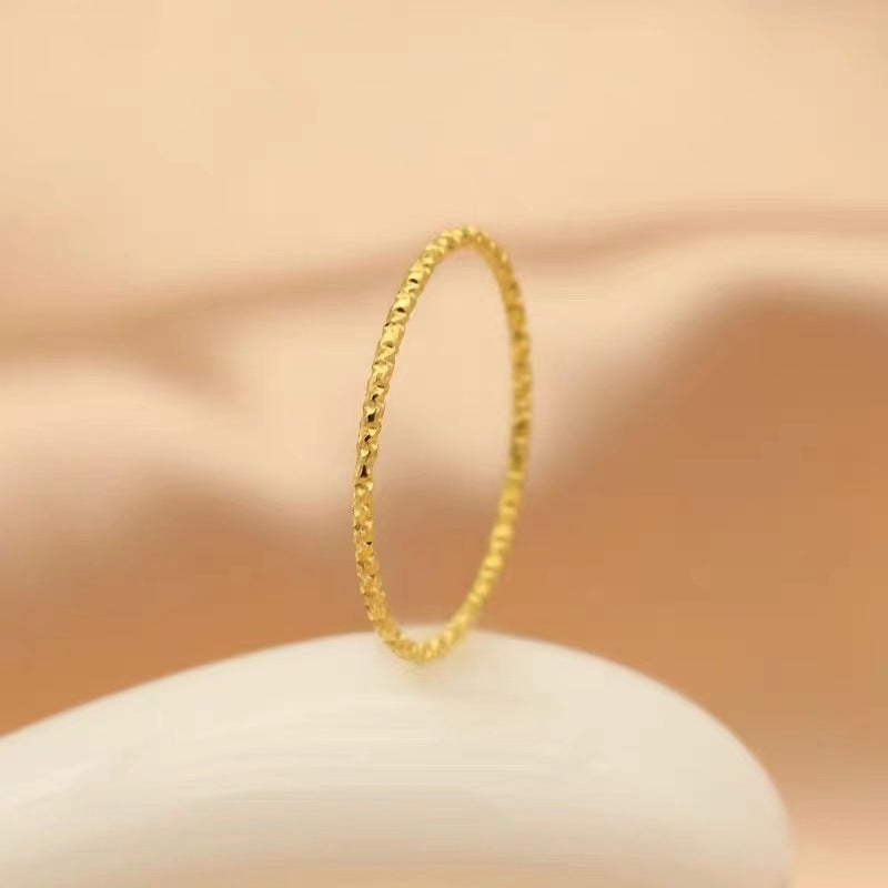 Damen Texturierter Gold Stapelring Shop Nory