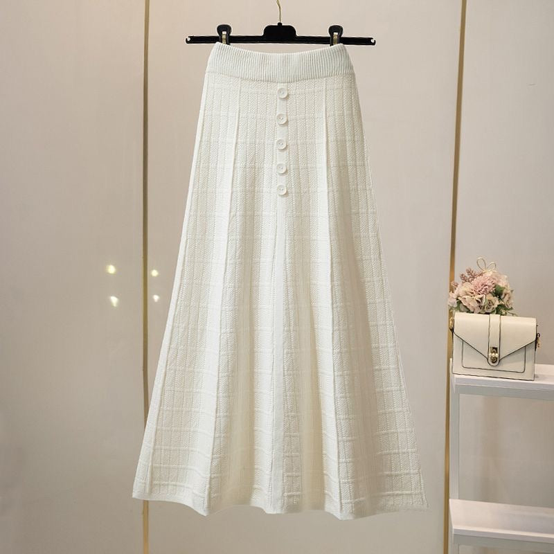 Damen Eleganter Maxirock mit Knopfdetails und strukturiertem Design Shop Nory