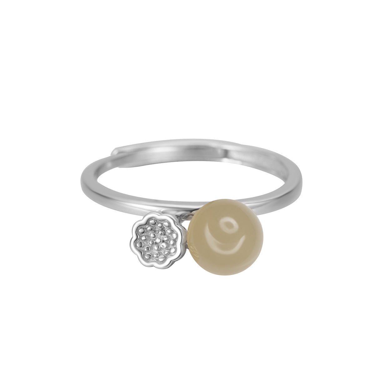 Damen eleganter Ring mit Perl- und Muschelanhänger Shop Nory