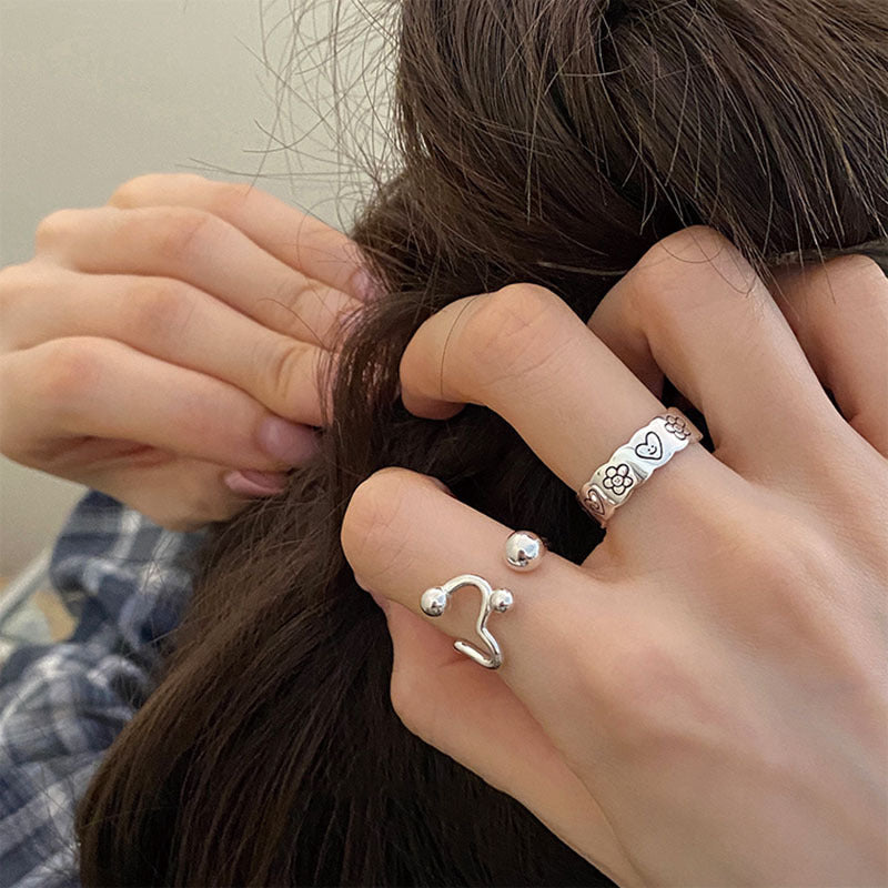 Damen Offener Ring mit einzigartigem geschwungenem Design und funkelnden Akzenten Shop Nory