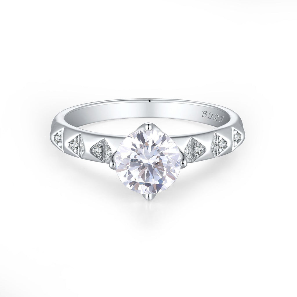 Damen eleganter Verlobungsring mit funkelndem Zirkonia-Besatz Shop Nory
