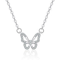 Damen Halskette mit filigranem Schmetterlingsanhänger und funkelnden Kristallen Shop Nory