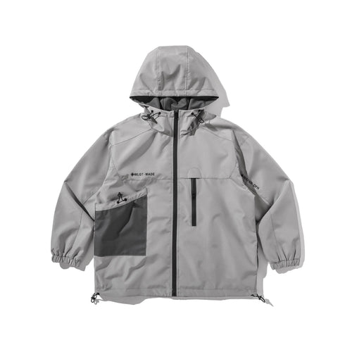 Unisex Technische Shelljacke mit Kapuze, Utility‑Taschen und Kordelzug Shop Nory