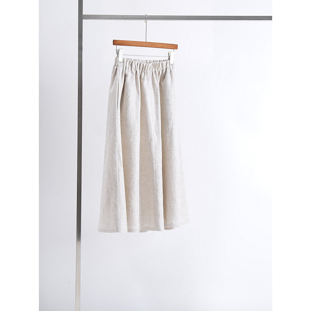 Damen Langer Faltenrock aus Leinen Shop Nory