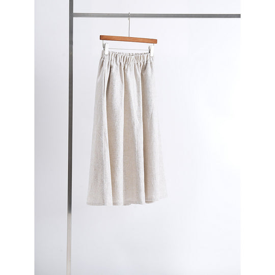 Damen Langer Faltenrock aus Leinen Shop Nory