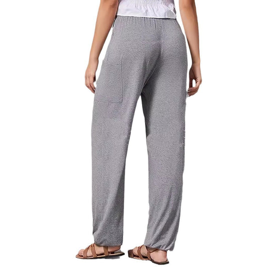 Damen Lockerer Jersey-Loungehose mit Elastikbund, Kordelzug und großer Seitentasche Shop Nory