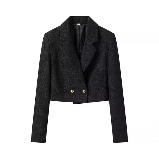 Damen Kurz geschnittener Bouclé-Blazer mit taillierter Silhouette und Doppelknopf Shop Nory