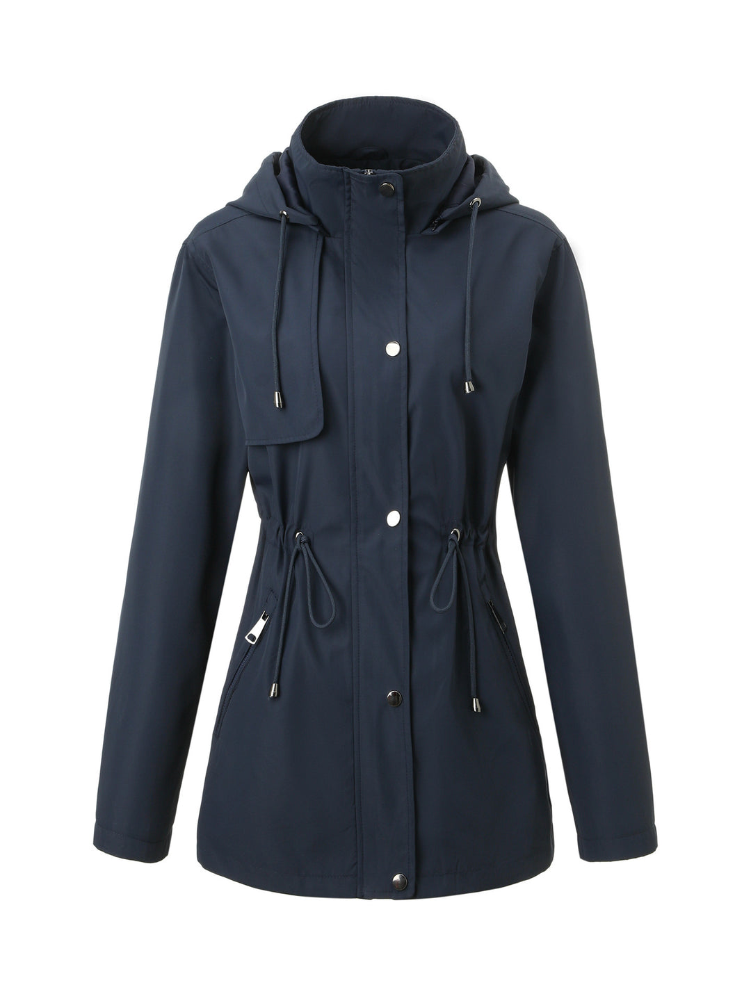 Damen Leichter Regenparka mit Kapuze und Taillenzug Shop Nory