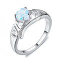 Damen Ring mit herzförmigem Opal und funkelnden Zirkonia-Steinen Shop Nory