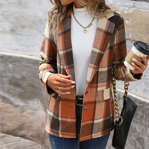 Damen Plaid Blazer Shop Nory