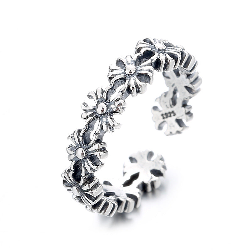 Damen Ring aus hochwertigem Edelstahl mit floralem Design Shop Nory