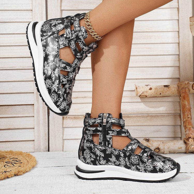Damen Designer-Sneaker mit floralem Muster