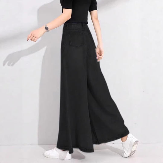 Damen Hochtaillierte Palazzo-Jeans mit extra weitem Bein und fließendem Denim Shop Nory