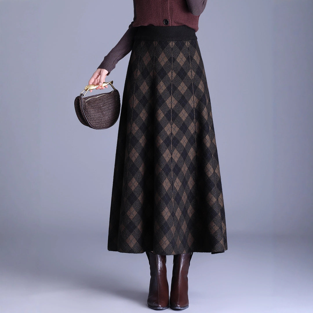 Damen Eleganter Maxirock mit geometrischem Muster Shop Nory