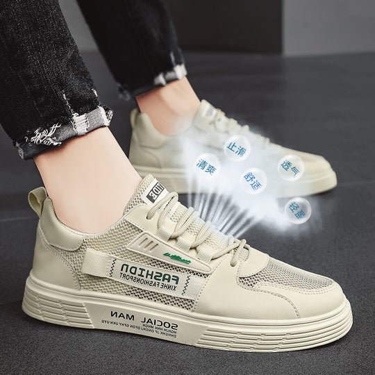 Herren Lässige Plateau-Sneaker mit atmungsaktivem Mesh- und Kunstleder-Mix Shopy Nory