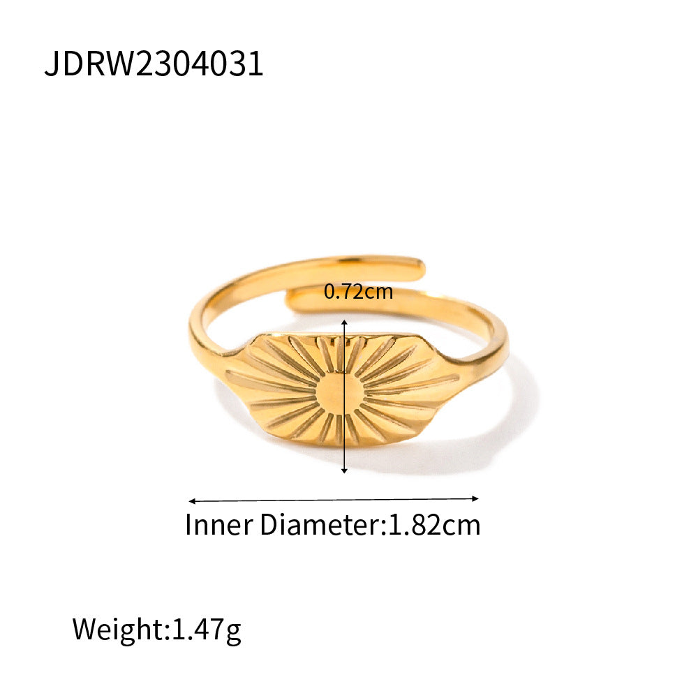 Damen Offener Ring mit floralem Design und hochwertiger Edelstahlverarbeitung Shop Nory