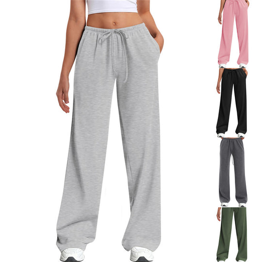 Damen nan hochgeschnittene weite Jogginghose mit elastischem Komfortbund und Kordelzug Shop Nory