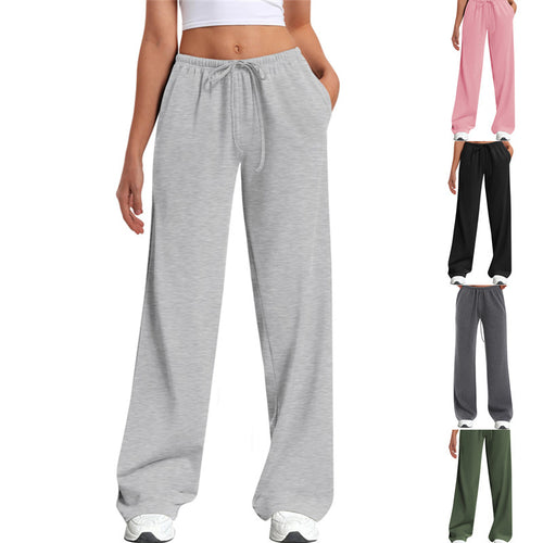 Damen nan hochgeschnittene weite Jogginghose mit elastischem Komfortbund und Kordelzug Shop Nory