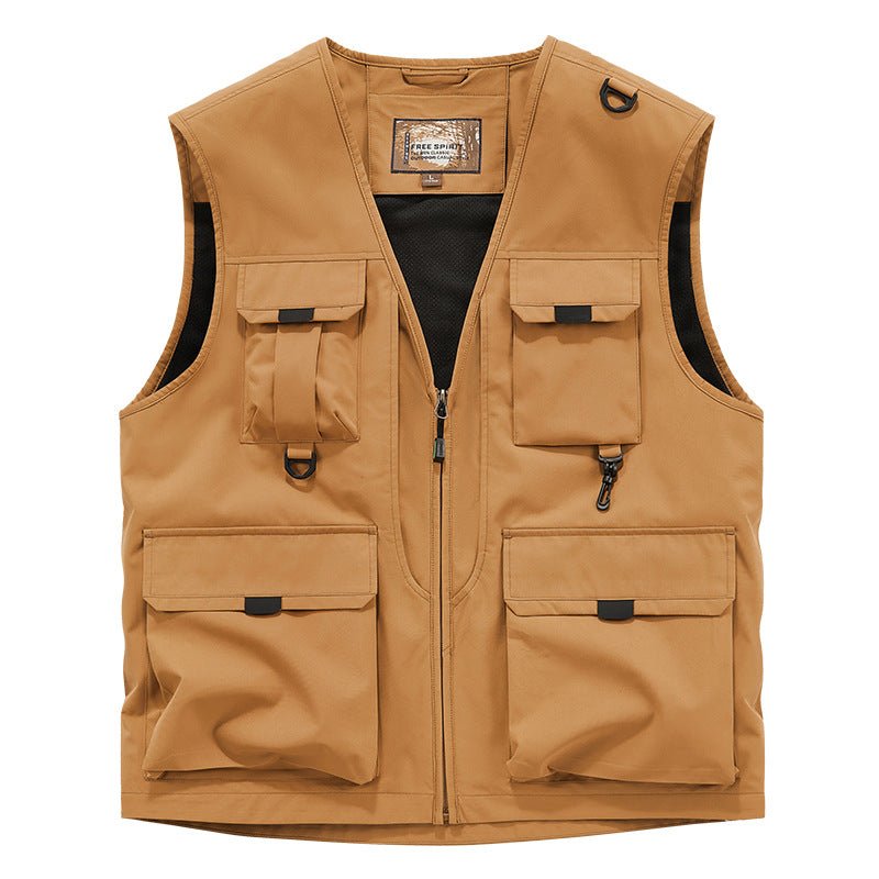 Herren Multifunktionale Utility-Weste mit Mehrfach‑Taschen und robustem Reißverschluss Shop Nory