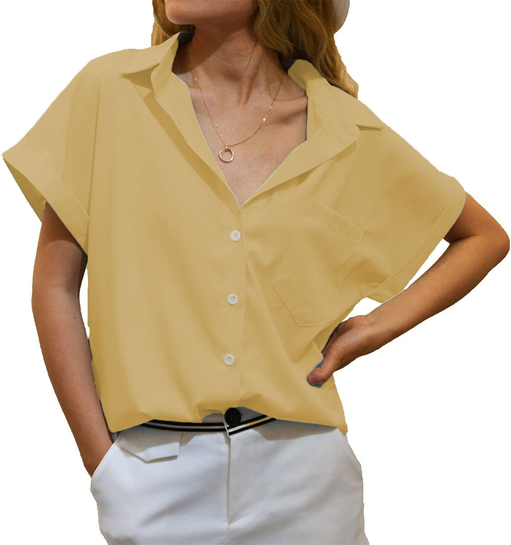 Damen elegant geschnittene Kurzarmbluse