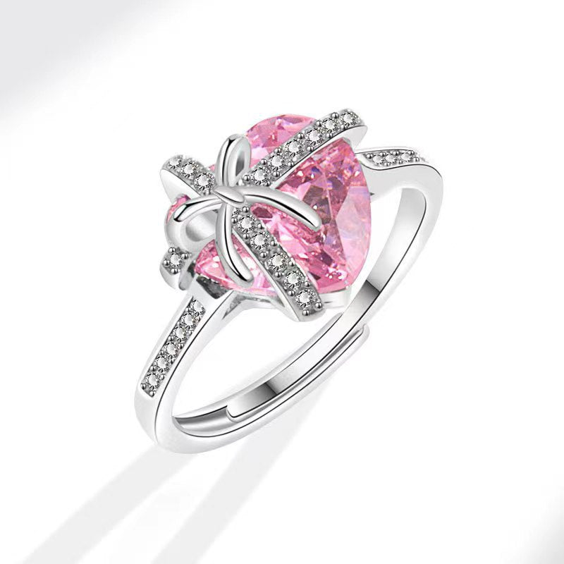 Damen Schmuckring mit funkelndem Herzdesign und elegantem Zirkonia-Besatz Shop Nory