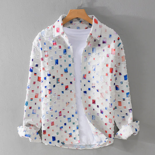 Unisex Leichtes Strukturhemd mit quadratischen Cut-Outs und Oversize-Schnitt Shop Nory