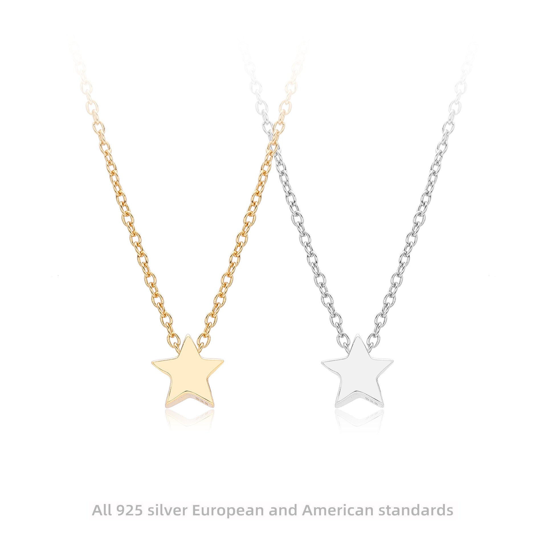 Damen Halskette mit funkelndem Sternanhänger aus hochwertigem 925 Sterling Silber Shop Nory