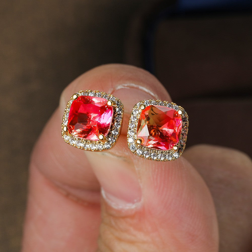 Damen Ring mit funkelnden pinken Kristallen und Zirkonia Shop Nory