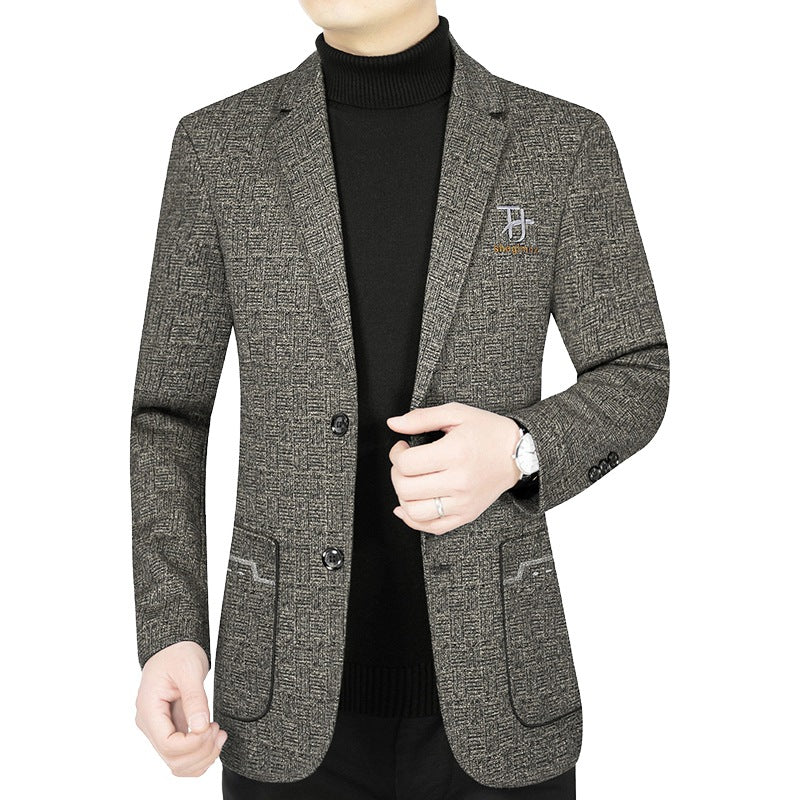 Herren Modernes Einreihiges City-Blazer mit aufgesetzten Taschen und leichter Halbfütterung Shop Nory