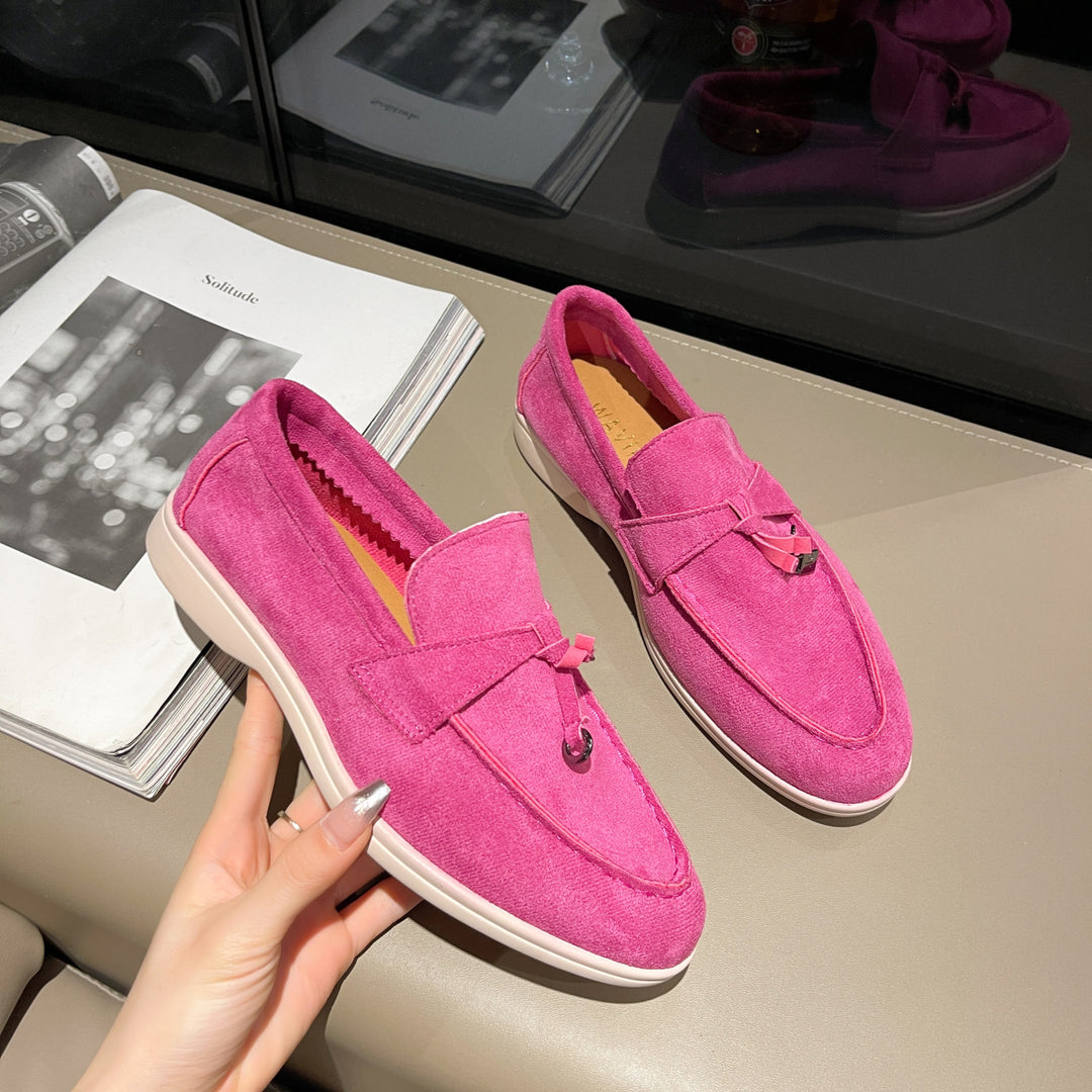 Damen Elegante Wildleder-Loafer mit Quasten und gepolstertem Komfortfußbett Shop Nory