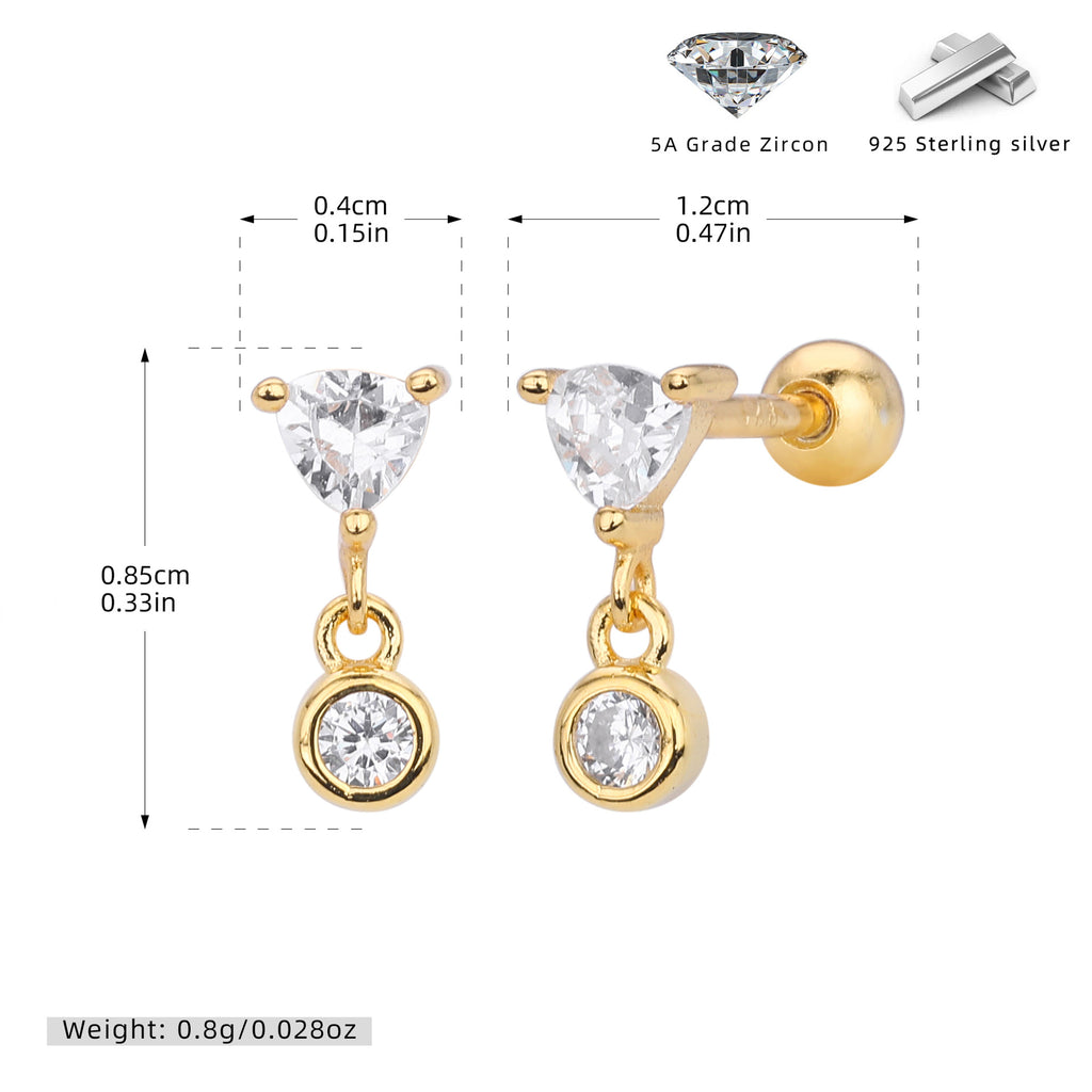 Damen Ohrstecker mit funkelndem Zirkonanhänger und eleganter 925er Sterlingsilber-Fassung Shop Nory