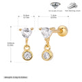 Damen Ohrstecker mit funkelndem Zirkonanhänger und eleganter 925er Sterlingsilber-Fassung Shop Nory