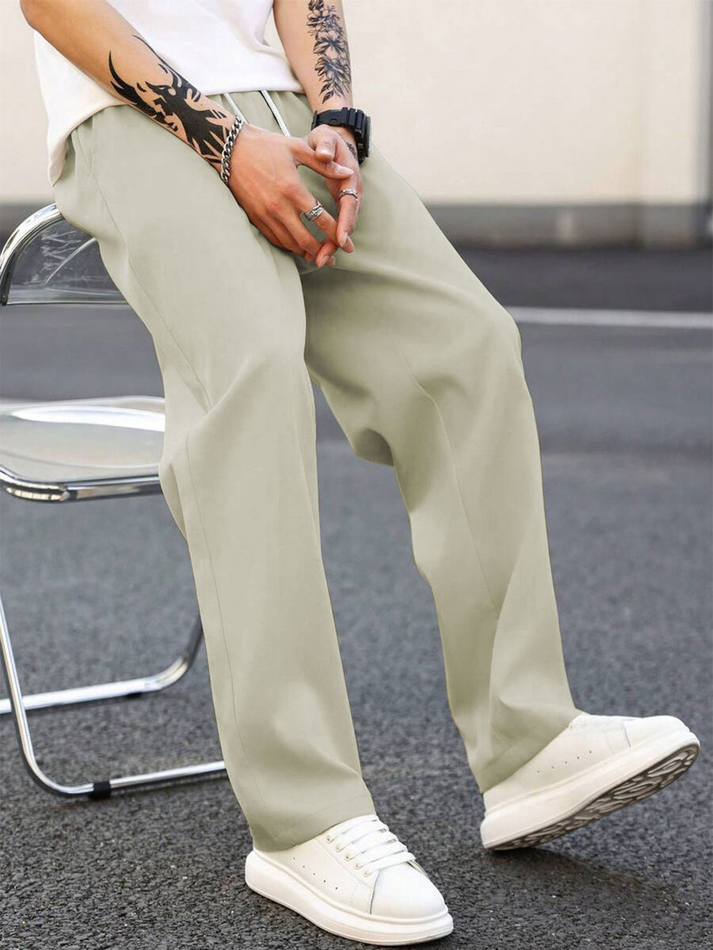 Herren modische Freizeithose mit weiter Passform und elastischem Bund ShopNory